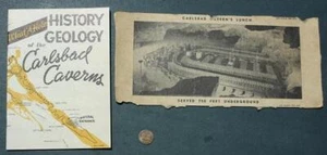 1948 Nuevo México Carlsbad Cavernas Cuevas Geología Folleto y lonchera Set Ruta 66 - - Imagen 1 de 1