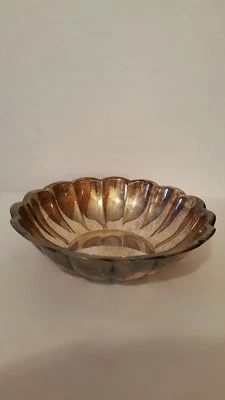 Reed &Barton Silver plate #175 8" Scalloped Silver Bread Serving Bowl Scalloped - Image 1 of 3