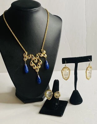 Alexis Bittar Necklace Statement Earrings And Rings Set  - Image 1 of 4