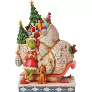 Jim Shore Dr. Seuss The Grinch and Max Standing by Sleigh Figur, 8,46", Neu im Karton - Bild 1 von 6