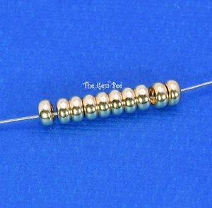 4.2mm 14k Solid Yellow Gold Smooth Donut Rondelle Bead Spacer (10) - Picture 1 of 10