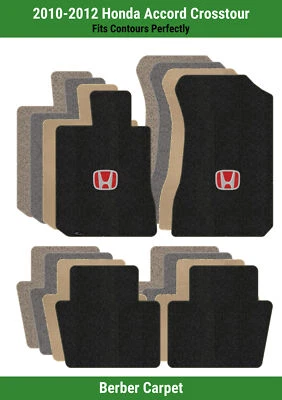 Lloyd Berber Front & Rear Mats for '10-12 Accord Crosstour w/Red on Black Honda  - Image 1 of 4