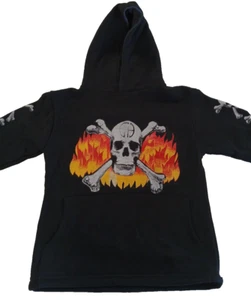 Skull Print Kids Black Hoodie - Small. Middle Shelf - Picture 1 of 10