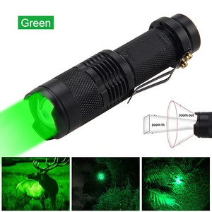 3W Pen Type Green Light LED Flashlight Hunting Night Vision 2*AAA USB Torch