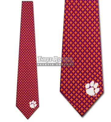 Clemson Tigers Neckties Mens Tigers Ties FREE SHIPPING Officially Licensed NWT - Image 1 of 3