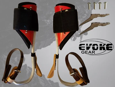 EVOKE GEAR Tree Climbing Spike Set Aluminum Climbing Spurs Adjustable With Extra Tree Graff