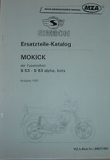 Ersatzteilliste Ersatzteilkatalog SIMSON Mokick S53-283 ALPHA BETA Ausgabe 1995