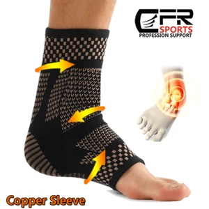 Copper Ankle Sport Foot Wrap Support Brace Compression Achilles tendonitis Sport - Picture 1 of 19