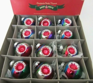 CHRISTOPHER RADKO SHINY BRITE 12 GLASS INDENT CHRISTMAS ORNAMENTS 2012 ~ New - Picture 1 of 7