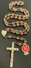 Vintage Catholic Sterling Silver & Pink Crystal 5 Decade Rosary, Tag
