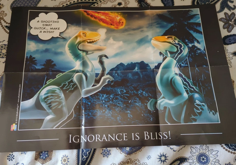 LEGO Poster 12x18 2015 SillyBrickPics Dinosaur Jurassic Park  - Image 1 of 2