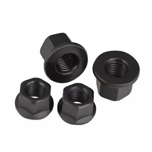 Bundmutter DIN 6331 Flanschmutter M10 - M30 Schwarz Sechskantmuttern mit Flansch - Bild 1 von 17