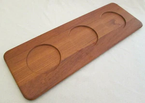 Digsmed Denmark Teak Serving Tray with 3 Round Openings - MCM - Picture 1 of 10