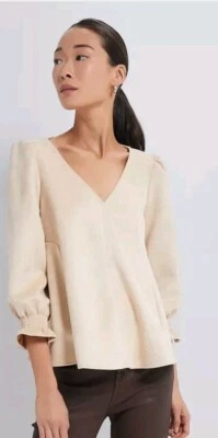 Blusa de gamuza Easton en hueso Tuckernuck talla XS para mujer $128 Foto 1 de 4