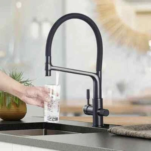 Robinet de cuisine Mitigeur avec douchette extractible flexible pivotant 360 ° - Bild 1 von 15