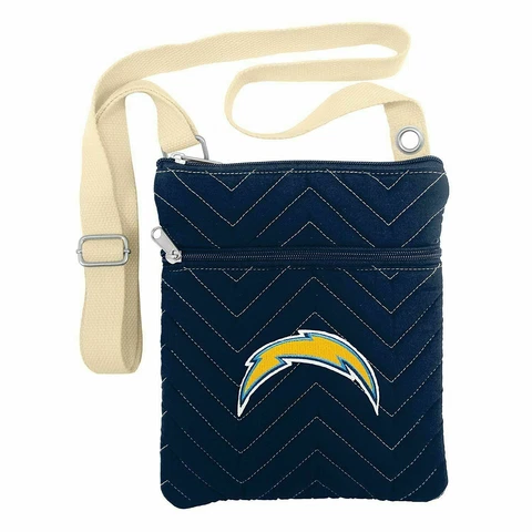 NEW! LOS ANGELES CHARGERS CHEVRON STITCH CROSS BODY PURSE BAG LICENSED Cover