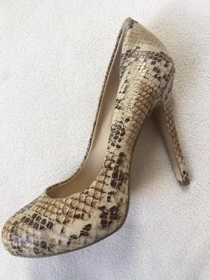 INC Lilly Beige Tacones Gris Lt Marrón Tostado Serpiente Patrón talla 5.5M Foto 1 de 4