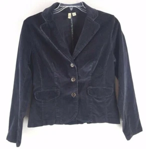 ST JOHN'S BAY Navy Stretch Corduroy Button-Up Long Sleeve Jacket (Size M) - Picture 1 of 5