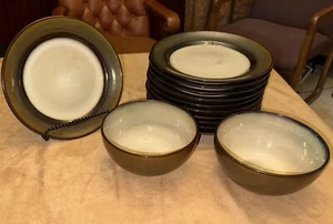 Home Trends Rave Stripe Set Of 10 Salad Plates 8-3/4" & 2 Cereal Bowls - Picture 1 of 5