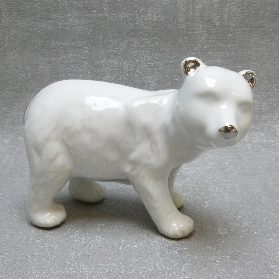 Formano Deko Eisbär weiß silber Bär edel modern Winter Weihnachten klein - Bild 1 von 1