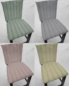 Fundas de respaldo o fundas de asiento para sillas de comedor a rayas Vines (4 colores disponibles) - Imagen 1 de 6