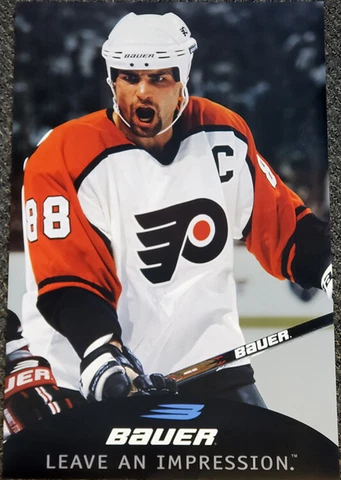 Eric Lindros LEAVE AN IMPRESSION Bauer 1999 Philadelphia Flyers 17x26 POSTER Cover
