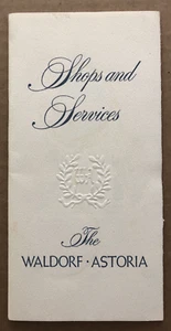 Vintage WALDORF-ASTORIA Shops and Services Brochure Booklet - Picture 1 of 9