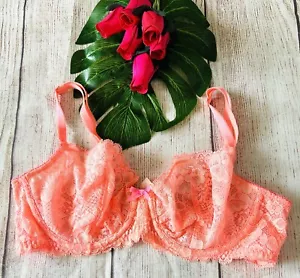 Reggiseno Victoria's Secret arancione Dream Angels sfoderato pizzo ferretto Demi 34C - Foto 1 di 6
