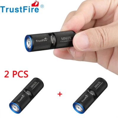 2 Pcs TrustFire 220 Lumens Keychain MINI Flashlight USB Rechargeable EDC Torch