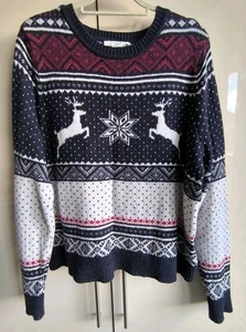 Funny vintage New Year's sweater with deer by L.O.G.G.  - Picture 1 of 6