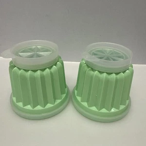 Vintage Tupperware Jello Molds Mini Mint Green With Lids Set 2 Replacement EUC - Picture 1 of 4