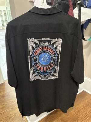 Tommy Bahama Negro Para Hombre XL “Tequila Make Life One Long Weekend” Bordado Foto 1 de 4