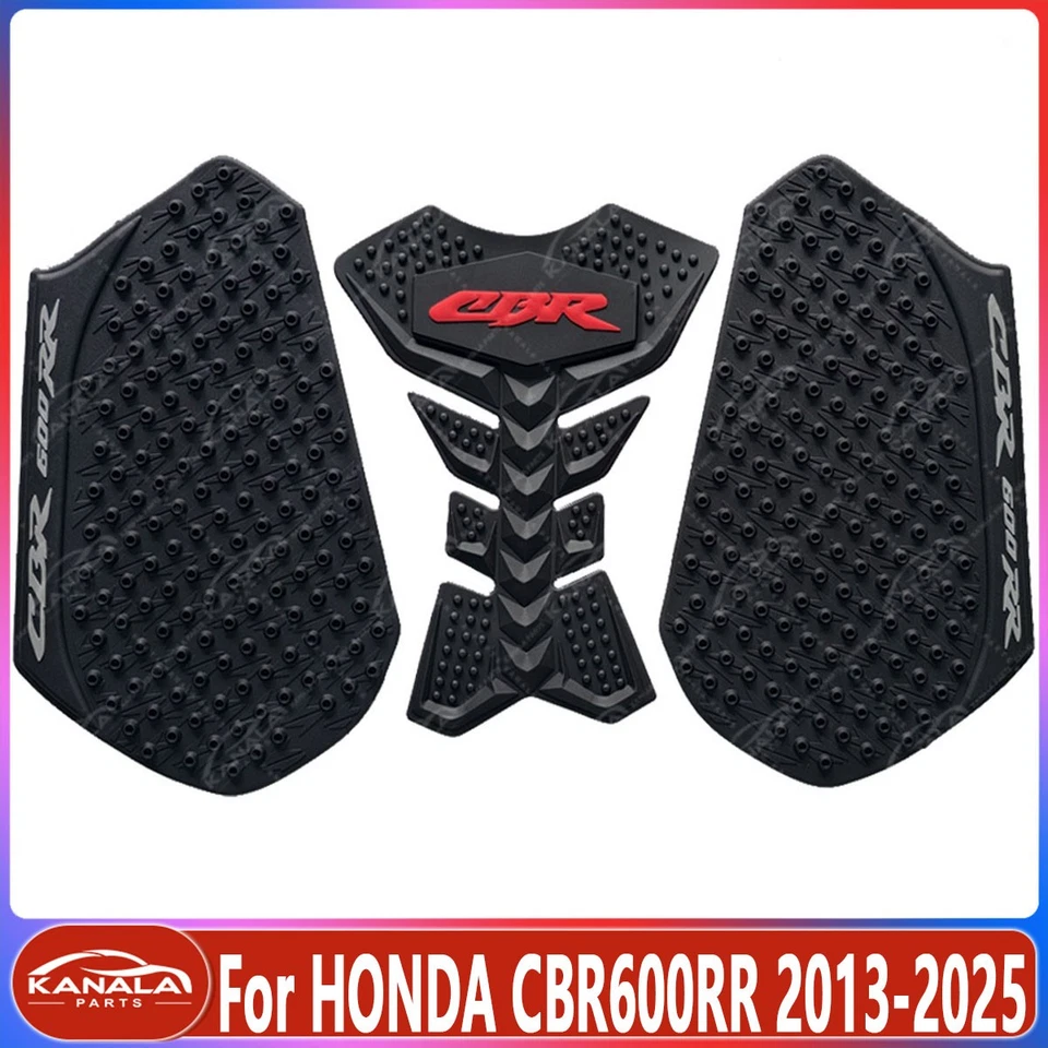 For HONDA CBR600RR 2013-2025 3D Tank Traction Pad Side Gas Knee Grip Protector Foto 1 de 3