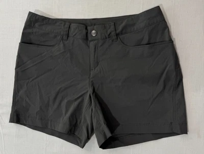 Womens Patagonia Outdoors Hiking Shorts Sz 4 Nylon Dark Gray w Cinch Waist - Image 1 of 4