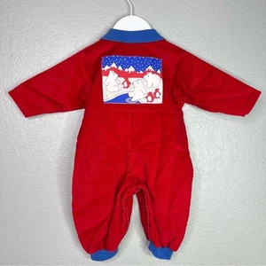 Vintage Oshkosh B’gosh polar bear one piece coverall corduroy size 6-9 months - Picture 1 of 5