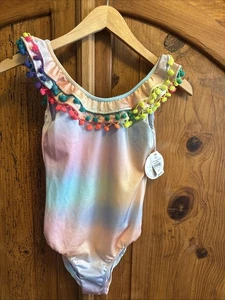 PQ Golden Hour Pom Pom One Piece Girls Suit. Size 12. NWT - Picture 1 of 4