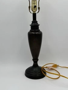 Vintage Black Brass Table Lamp Classic Urn Style Electric Light with Harp - Picture 1 of 11