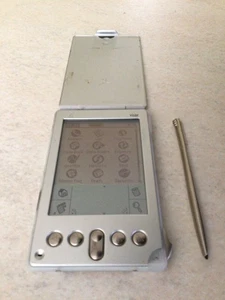 HANDSPRING VISOR EDGE PDA (SILVER) with charger/serial/USB, w/Stylus, case cover - Photo 1 sur 7