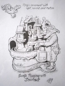 Hallmark 2018 Santa's Magic Train Sketch By KEN CROW KOC Club Exclusive - Picture 1 of 11