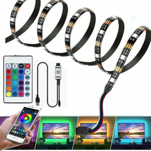 Bluetooth APP USB battery LED Strip Light 5050 RGB Colour Changing TV PC gamer - Picture 1 of 16
