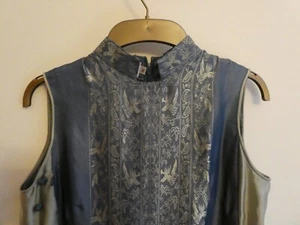 ladies tunic & trouser set Asian tropical silk green & teal medium new w/tag - Picture 1 of 15
