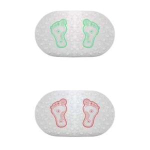 Transparent Oval Anti Slip Shower Bath Mat with Footprint Design 64 x 35 cm - Picture 1 of 4
