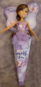 2014 Brown Hair Funville Sparkle Girlz Doll. Cone Shape Case - Picture 1 of 2
