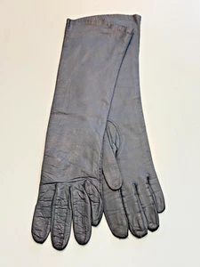 GIMBELS Vintage Full Length Gloves Genuine Kid Leather Silk Lined Size 7 Belgium - Picture 1 of 7