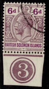 SOLOMON ISLANDS GV SG47, 6d dull & brt purple, FINE USED. Cat £35. PL 3 MARGINAL - Picture 1 of 1