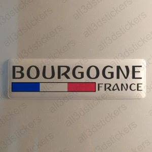 Bourgogne France Autocollant 120x30mm Drapeau 3D Adhésif Relief Autocollants - Imagen 1 de 1