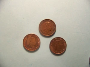 NETHERLANDS 1 CENT 1950, 1967, 1970 JULIANA KONINGIN DER NEDERLANDEN  LOT OF 3 - Picture 1 of 2