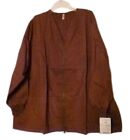 Brown Scrub Jacket 4Xl Zip Front V Neck Gold Coast Ladies Loft Uniforms New