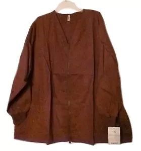 Chaqueta Marrón Exfoliante 5XL Cremallera Cuello en V Frontal Costa Dorada Damas Uniformes Loft Nueva - Imagen 1 de 12