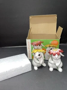Salero y pimentero Fitz and Floyd "Bunny Blooms" Bunny Rabbit 2002 flores - Imagen 1 de 6